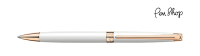 Caran d'Ache Léman Slim White / Rose Gold Plated Balpennen