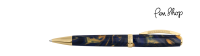 Visconti Medici Blue Gold Blue Resin / Gold Plated Balpennen