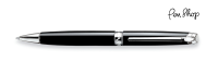 Caran d'Ache Léman Ebony Black / Silver Plated Balpennen