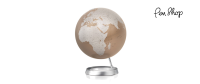 Atmosphere Vision Globes Base: Aluminium / Map: Almond | Silver Globes