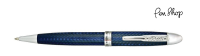Conklin Herringbone Navy Blue / Chrome Plated Balpennen