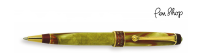 Aurora Limited Edition 'Asia' Green Marbled Resin / Gold Plated Balpennen