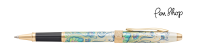 Cross Botanica Collection Green Daylily / Gold Plated Rollerballs