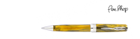 Pineider La Grande Bellezza Gemstone Tiger Yellow / Chrome Plated Balpennen