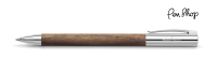 Faber-Castell Ambition Walnut Wood / Chrome Plated Balpennen