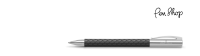 Faber-Castell Ambition 3D 'Leaves' / Black / Chrome Plated Balpennen