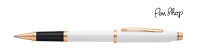 Cross Century 2 Pearlescent White Lacquer / Gold Plated Rollerballs