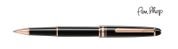 Mont Blanc Meisterstück Classique Black Precious Resin / Red Gold-Plated Rollerballs