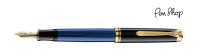 Pelikan Souverän 600 Black / Blue / Gold Plated Vulpennen