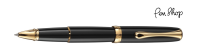 Diplomat Excellence A² Black Lacquer  / Gold Plated Rollerballs