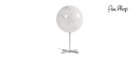 Atmosphere Globe Lamp Base: Stainless Steel / Map: White | Grey Outlines Globes