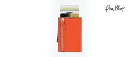 Ögon Cascade Zipper Wallet Aluminium / Italian Orange Leather Portemonnees