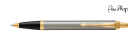 Parker IM Brushed Metal / Gold Plated Balpennen